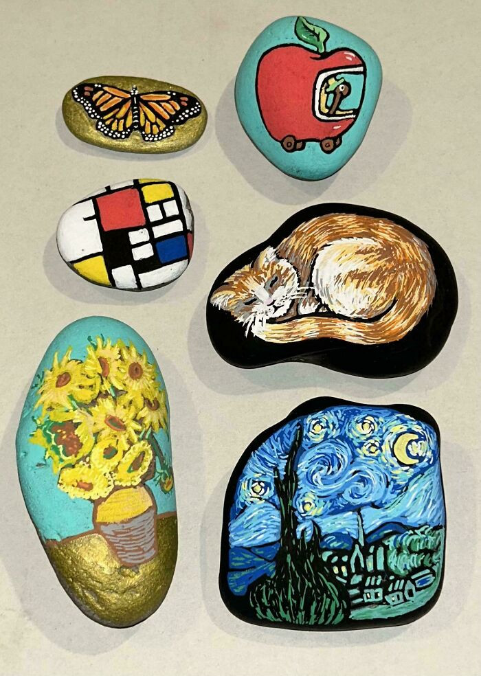 "I Found A Painted Rock In The Park The Other Day And It Made Me Happy. Apparently People Hide Painted Rocks All Around The World. So I Painted Some Of My Own For Others To Find"