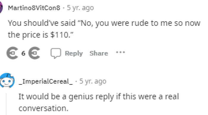 This would have been the best response, but again, some people don't even think that this was real anyway.