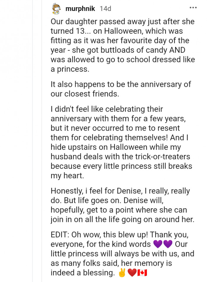 'Honestly, I feel for Denise; I really, really do. But life goes on.'