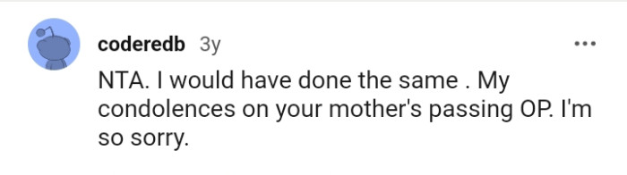 Sending the OP condolences