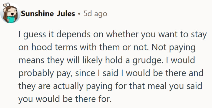 A small price to stay off someone’s lifelong “didn’t show up” list.