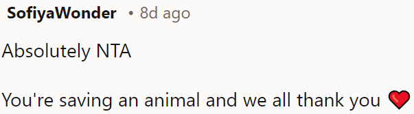 OP is saving an animal.