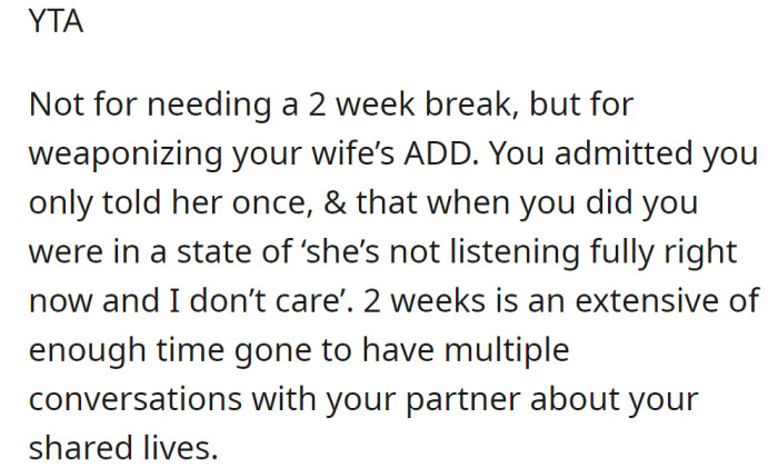 He should have talked to his wife again; there was plenty of time for a proper conversation: