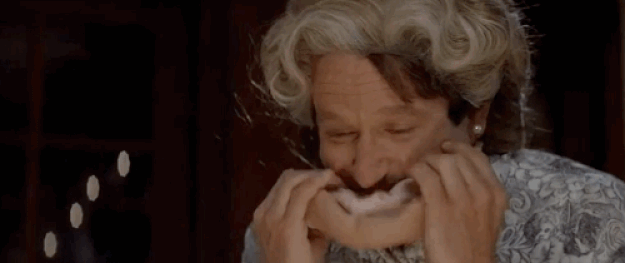 5. When everyone finally realizes that Daniel is Mrs. Doubtfire in Mrs. Doubtfire (1994).