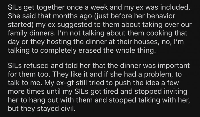 The GF could not convince OP's sister-in-law but kept insisting.