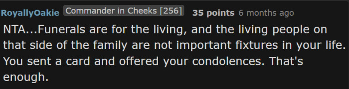 Funerals are for the living