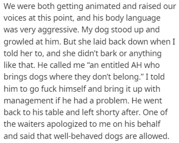 The argument started escalating, with both of them raising their voices at each other