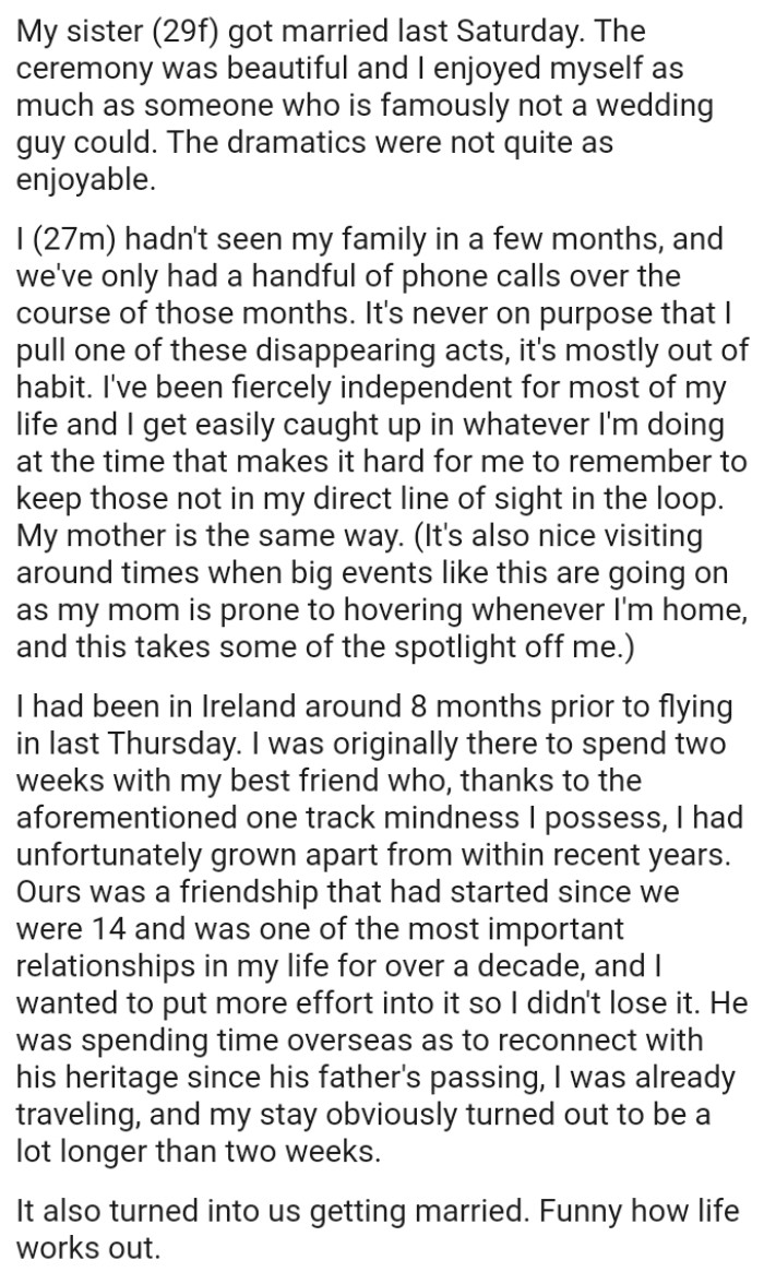 The OP's Been Fiercely Independent for Most of His Life and He Gets Easily Caught Up