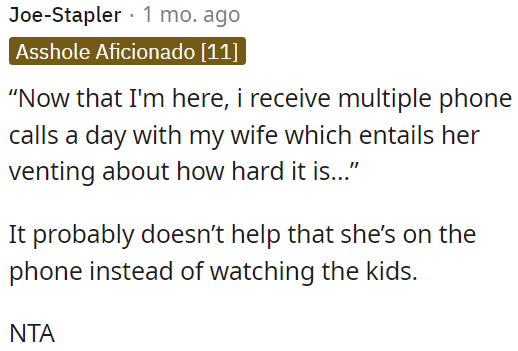 The situation is exacerbated by the fact that she's on the phone instead of supervising the children.