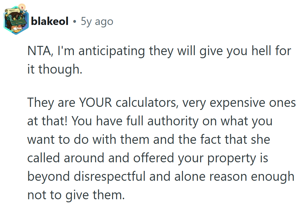 They called it — family drama incoming, all over some very pricey math machines.