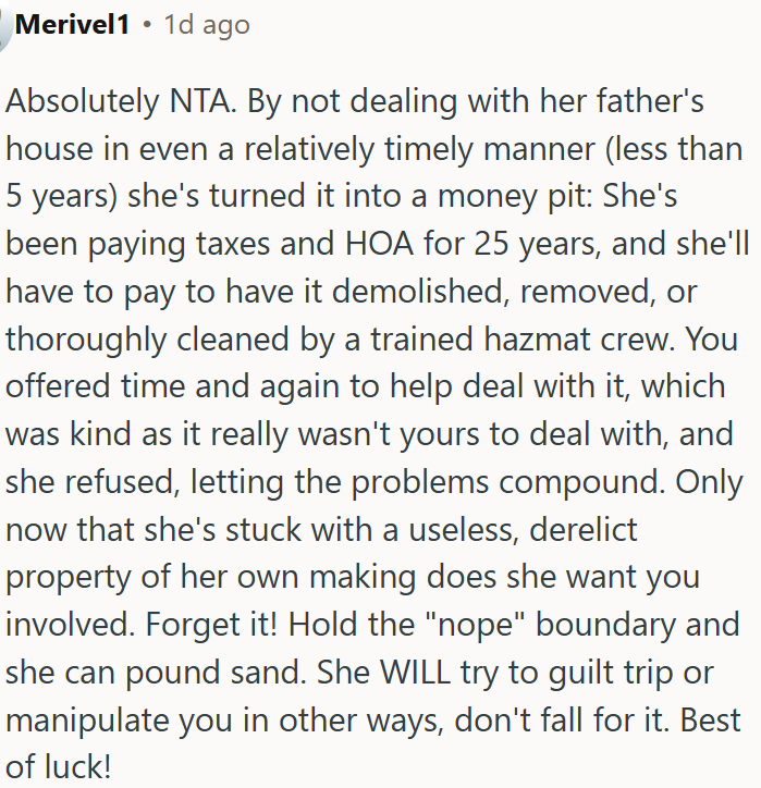 OP Was Right to Refuse to Clean a Neglected Property Left to Decay for Decades