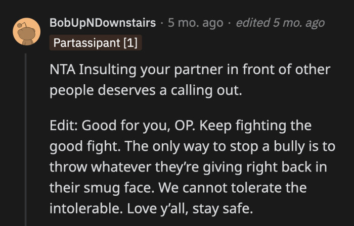 OP shouldn't have to be civil with someone who isn't above insulting his recently pregnant wife's body.