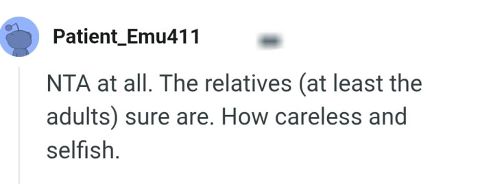 The relatives are careless and selfish