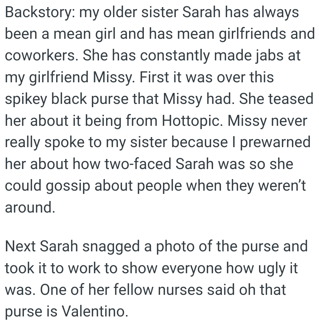 OP's Girlfriend Never Really Spoke to His Sister Because He Pre-Warned Her