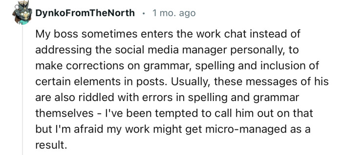 This Redditor wants to do the same to their annoying manager, but there could be consequences