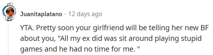 And you'll make her out to be the crazy, psycho one.