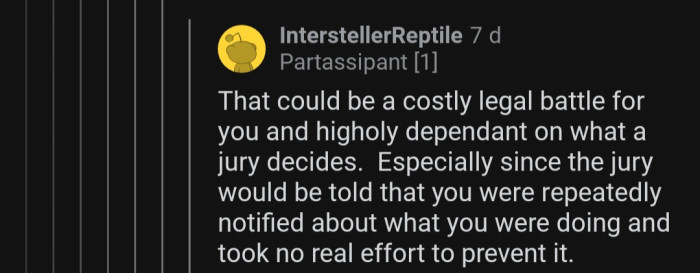 OP could get into some serious trouble because of his nudity.