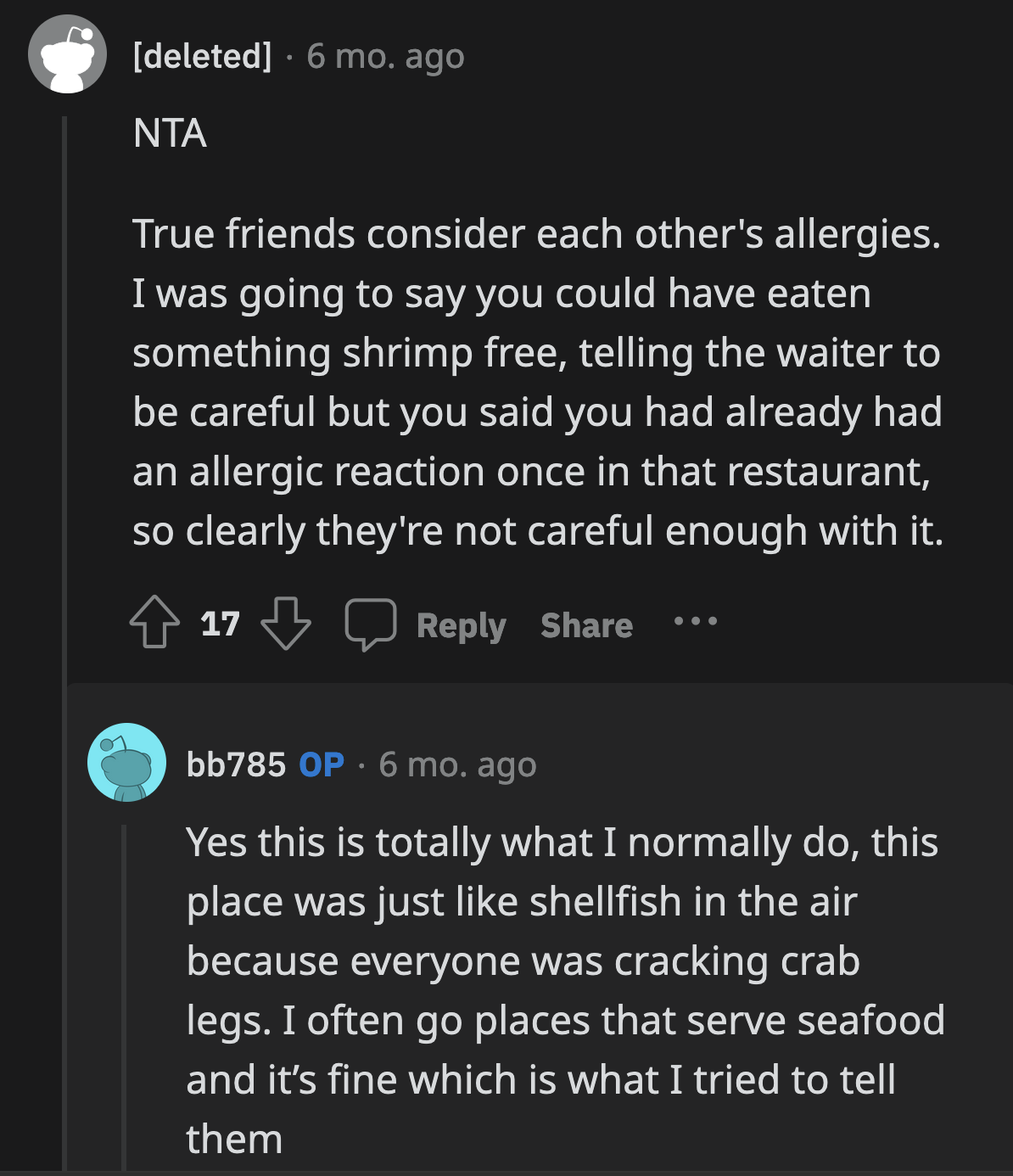 Her friends did not even consider meeting OP halfway.