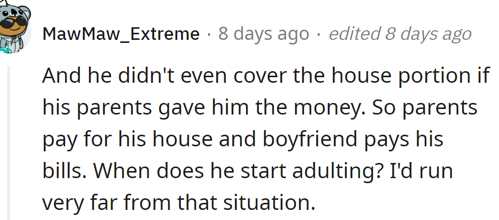 OP's partner doesn't act like an adult.