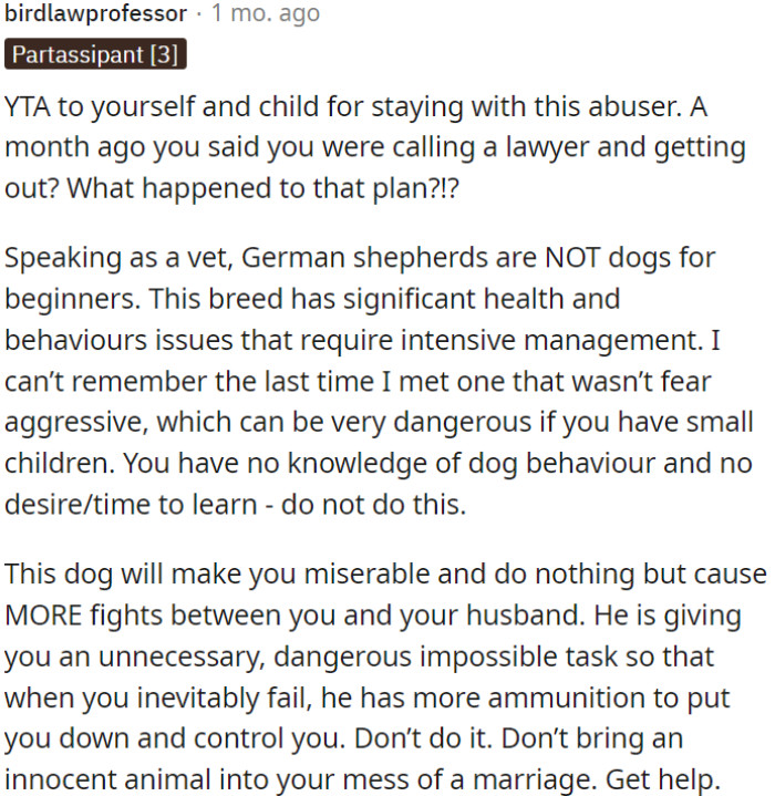 OP is wrong for staying with the abuser and subjecting herself and her child to this situation.
