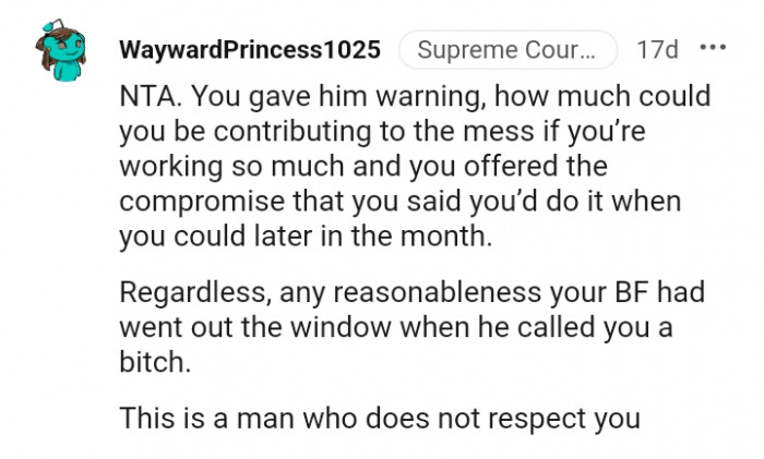 A man who does not respect you