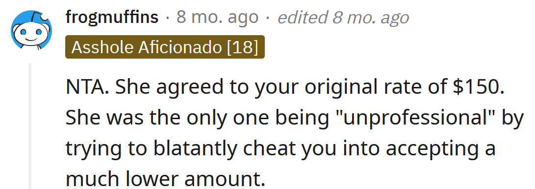 She went back on her word.