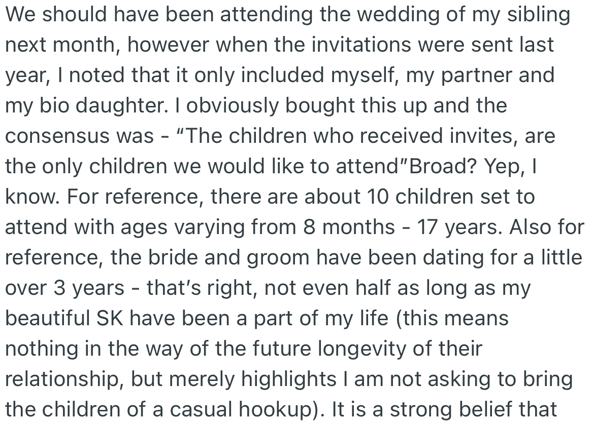 OP’s Sibling Is Getting Married and Invitations Were Sent; However, They Excluded SK.