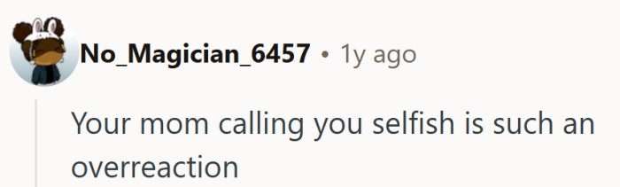 Calling someone selfish over dessert decor feels like skipping straight to the season finale of family drama.
