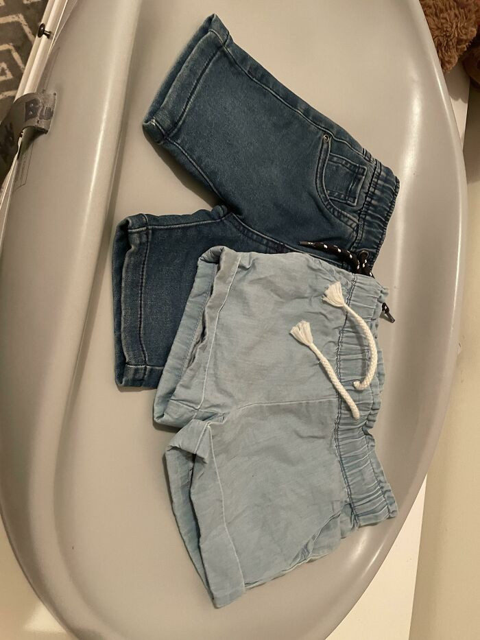 "The Difference In Length For Baby Boy Short vs. Baby Girl Short Both Size 1"