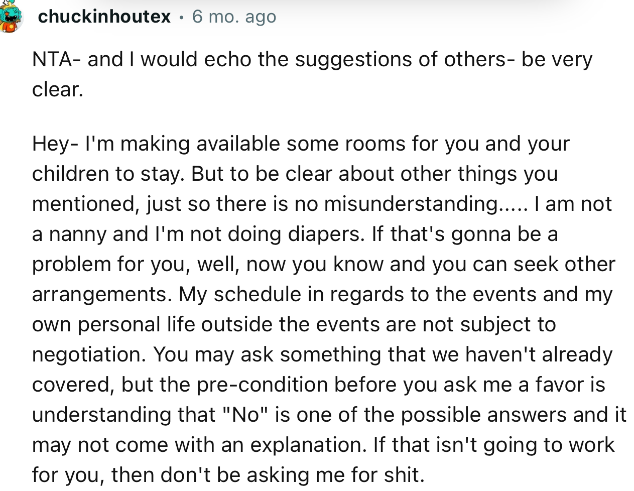 This Redditor has given OP a template to set boundaries with their friend