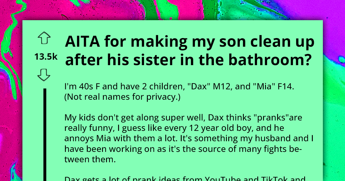 Lady Faces Husband’s Wrath For Making Their Son Clean Up His Sister’s Mess In The Bathroom