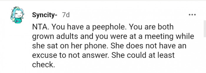 She does not have any excuse not to answer