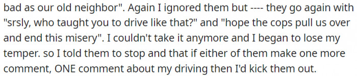 Who taught you to drive like that?