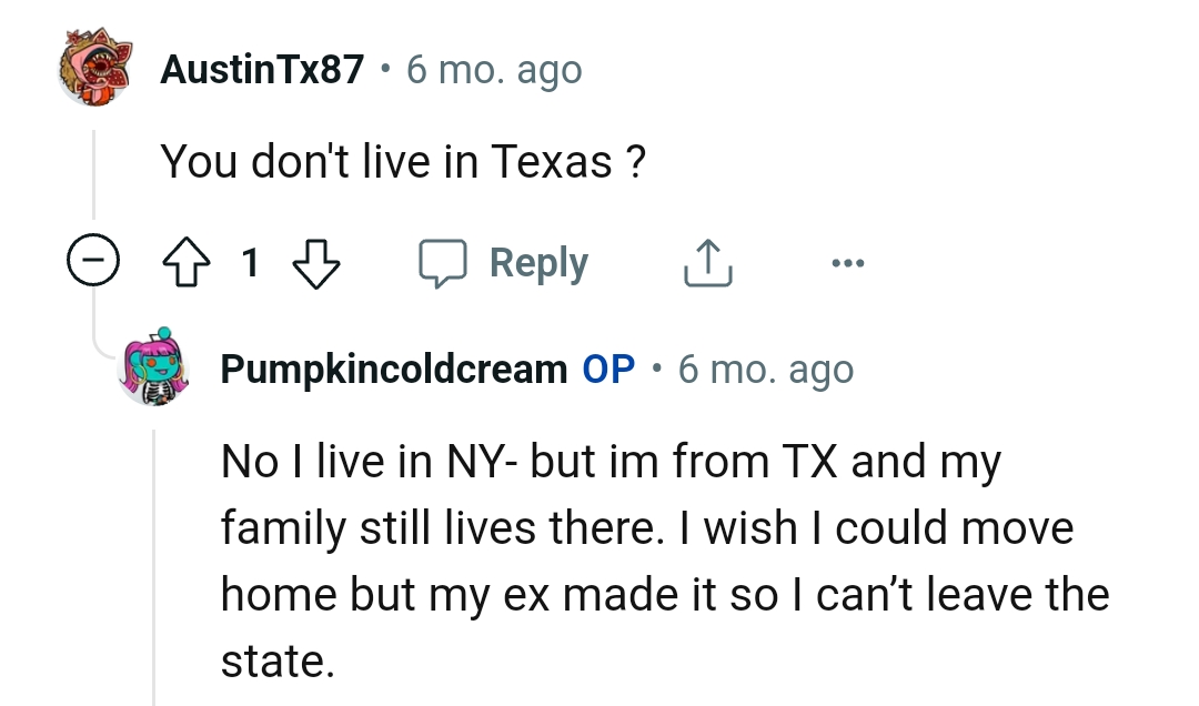 OP wishes she could go home, but she can't