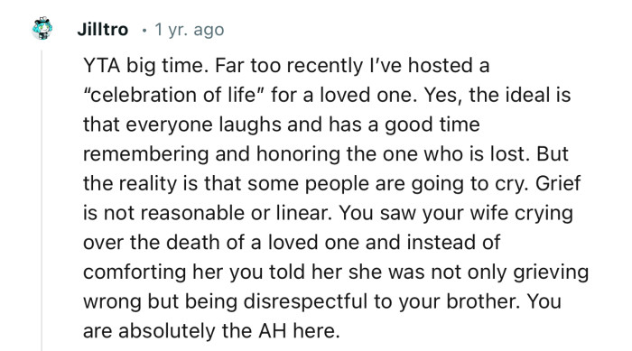 “The Reality Is That Some People Are Going to Cry. Grief Is Not Reasonable or Linear.”