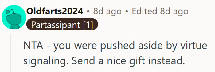 “Skip the drama, send a gift, and let karma handle the RSVP.”