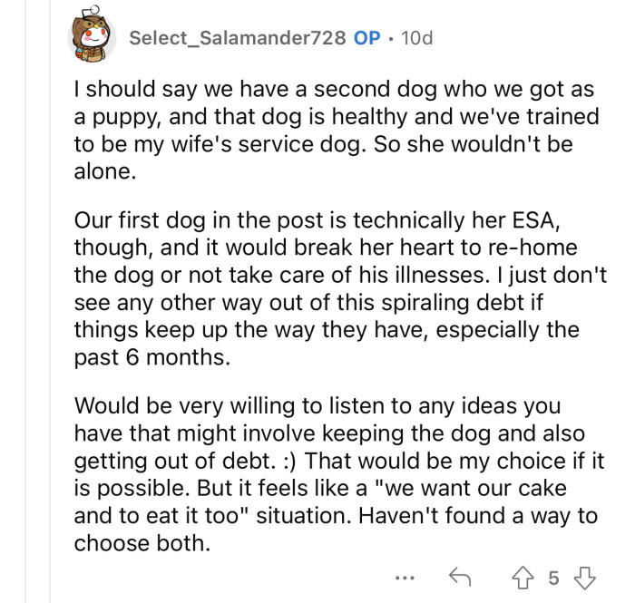 “I just don't see any other way out of this spiraling debt if things keep up the way they have...”