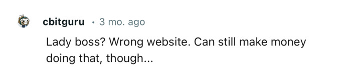 No “lady boss” should be seeking donations on GoFundMe