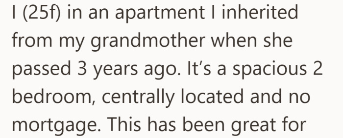 No rent, no mortgage, and plenty of space. A setup that feels lucky until shared finances enter the picture.