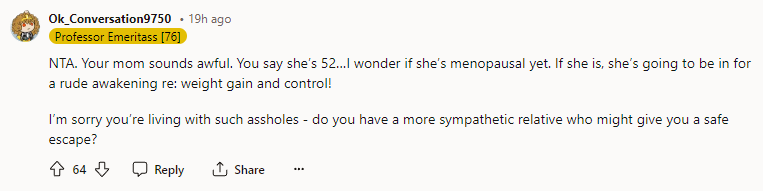 NTA. Your Mom Sounds Awful.