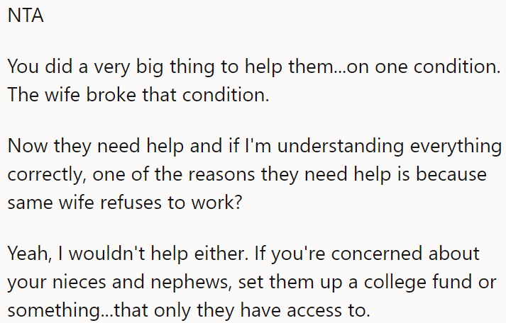 A Redditor said they wouldn't help them either
