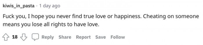 Cheaters don't deserve a damn thing!