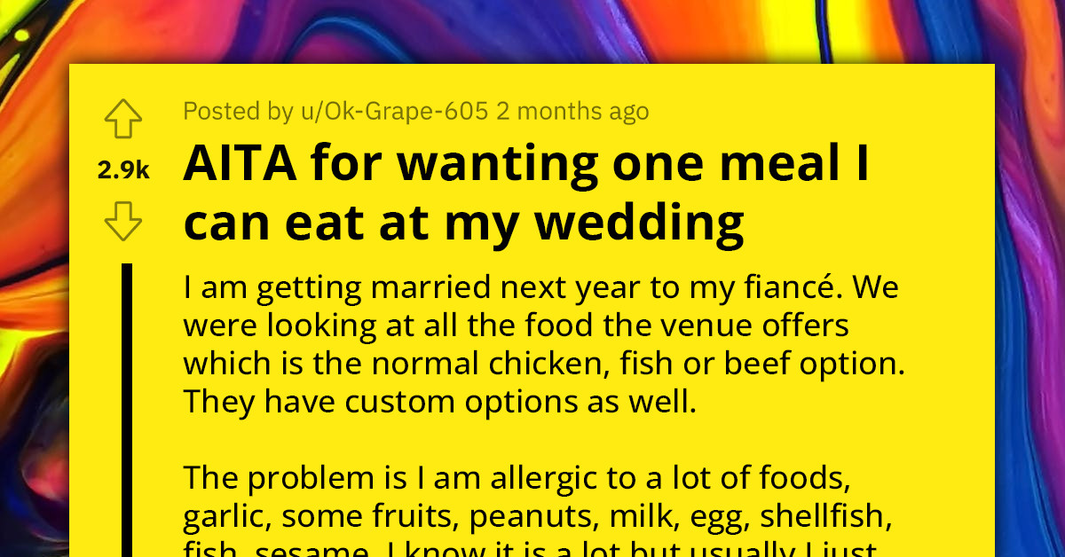 Newlyweds Clash Over Menu Choices as Accommodating Groom's Allergies Would Increase Costs by 25%