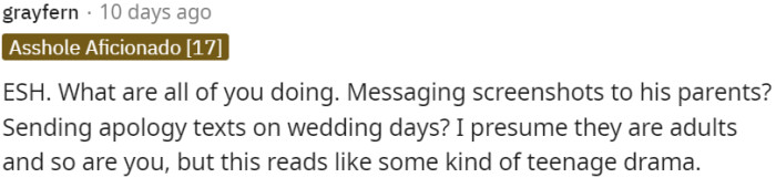 Immature behavior and drama from all parties involved