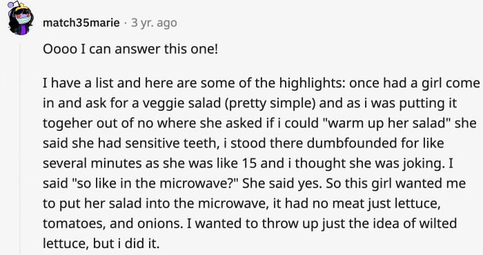 The crunch might give her a toothache or hot girl summer isn’t enough, she needs to have hot salad too