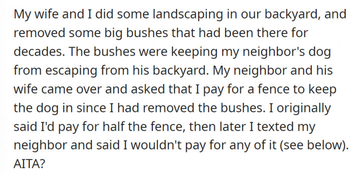 This is the scenario according to the post.