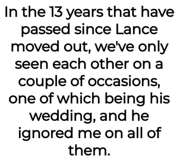She goes on to explain their relationship as adults and how it evolved over time.