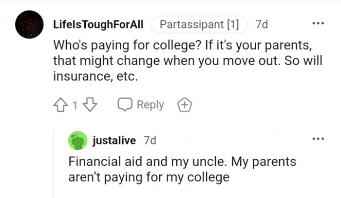 Things might change when you move out