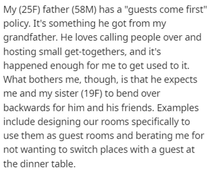 OP is a 25-year-old woman, and her father has a 