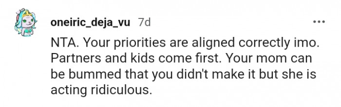 Your partner and your kids come first